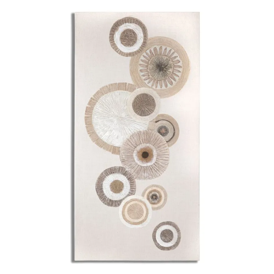 OBRAZ NA PŁÓTNIE CIRCLY Z WSTAWKAMI -A- 50X3,2X100 cm